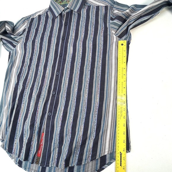 Robert Graham Long Sleeve Knowledge Wisdom Truth Mens L Flip Cuff StripeRainbows - Picture 13 of 16